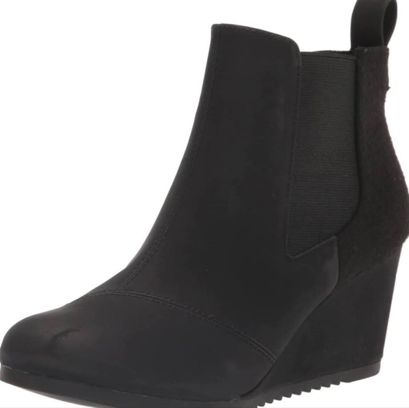 Toms Shoes - Women's Black Wedge Ankle Boots
